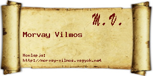 Morvay Vilmos névjegykártya